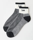 【LEE/リー】【足底クッションの心地よい着用感】杢 クオーターソックス 3足組 ブランドロゴ 通学 定番 ギフト まとめ買い メンズ 25-27cm