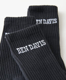 【BEN DAVIS/ベンデイビス】BEN 3Pロゴソックス 9928 3足組 まとめ買い ブランドロゴ ストリート スケーター アメカジ 25-27cm
