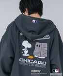 【PEANUTS/ピーナッツ】【ユニセックスデザインでリンクコーデにも◎】MLB×PEANUTS 裏起毛ジップパーカー 保温 キャラクター ドジャース ヤンキース ホワイトソックス