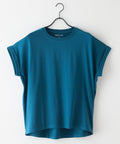【汗染みの目立ちにくいTシャツ ZEROSTAIN/ゼロステイン】ロールカフラウンドヘムTシャツ レディース 汗染み防止 撥水加工 多機能 zo Ｄグリーン ❘ジーンズメイト公式オンラインショップ