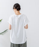 【汗染みの目立ちにくいTシャツ ZEROSTAIN/ゼロステイン】ロールカフラウンドヘムTシャツ レディース 汗染み防止 撥水加工 多機能 zo