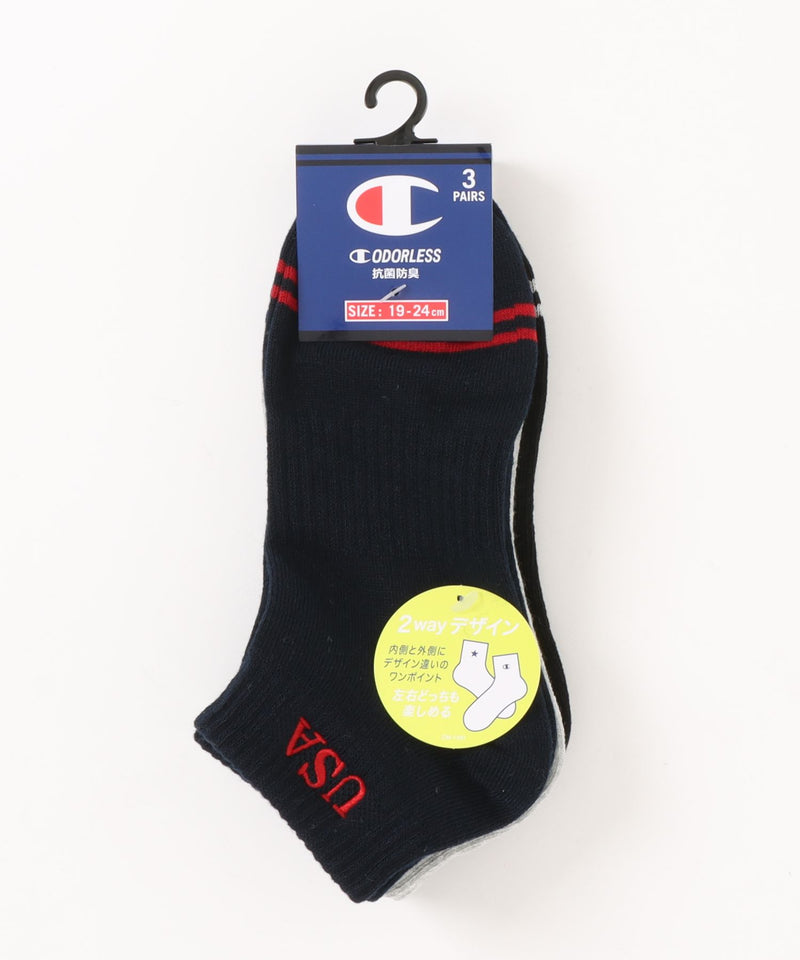 【CHAMPION/チャンピオン】KIDS スニーカーインソックス3足組zo