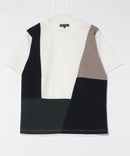 ドライリップル 切り替デザインTシャツ カットソー 吸水速乾 ストレッチ イージーケア さらさら快適 BLUE STANDARD