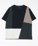 ドライリップル 切り替デザインTシャツ カットソー 吸水速乾 ストレッチ イージーケア さらさら快適 BLUE STANDARD