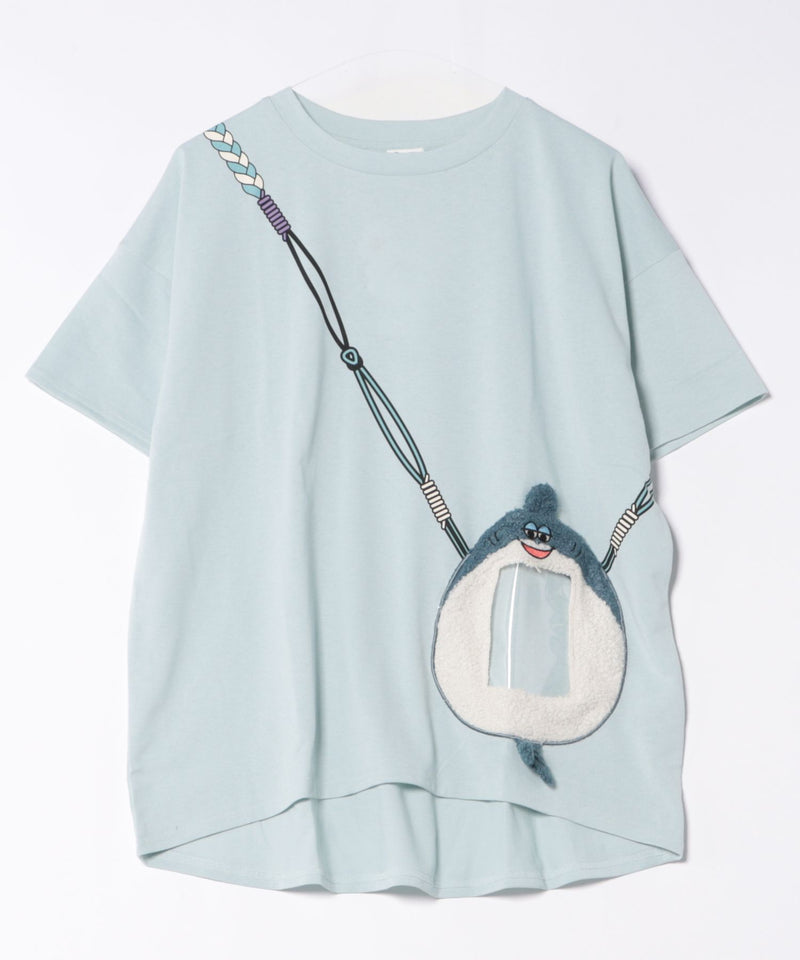 スマホショルダー風Tシャツ	【Hi Hey Hooo/ハイヘイホー】