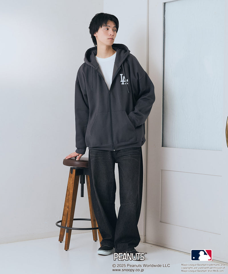 【PEANUTS×MLB】オリジナルデザイン フルジップパーカー ヤンキース ドジャース カブス キャラクター