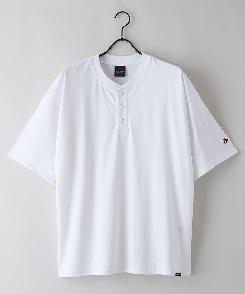 【SAVIER/サビアー】×【ZERO STAIN/ゼロステイン】コラボ ヘンリーネックTシャツzo