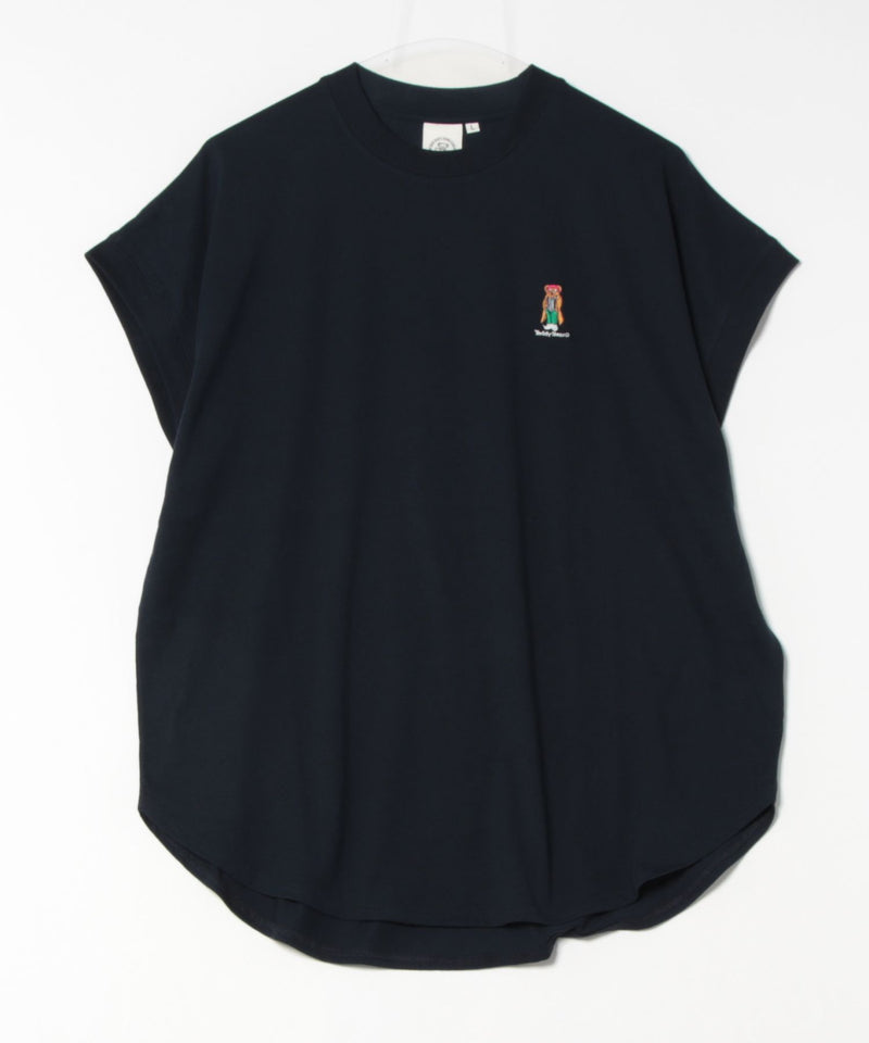 フレンチスリーブ ワンポイント刺繍Tシャツ【TeddyBear/テディベア】