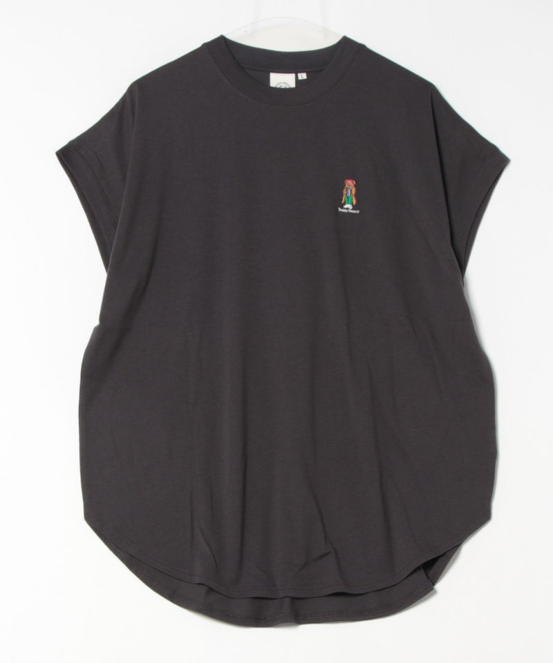 フレンチスリーブ ワンポイント刺繍Tシャツ【TeddyBear/テディベア】