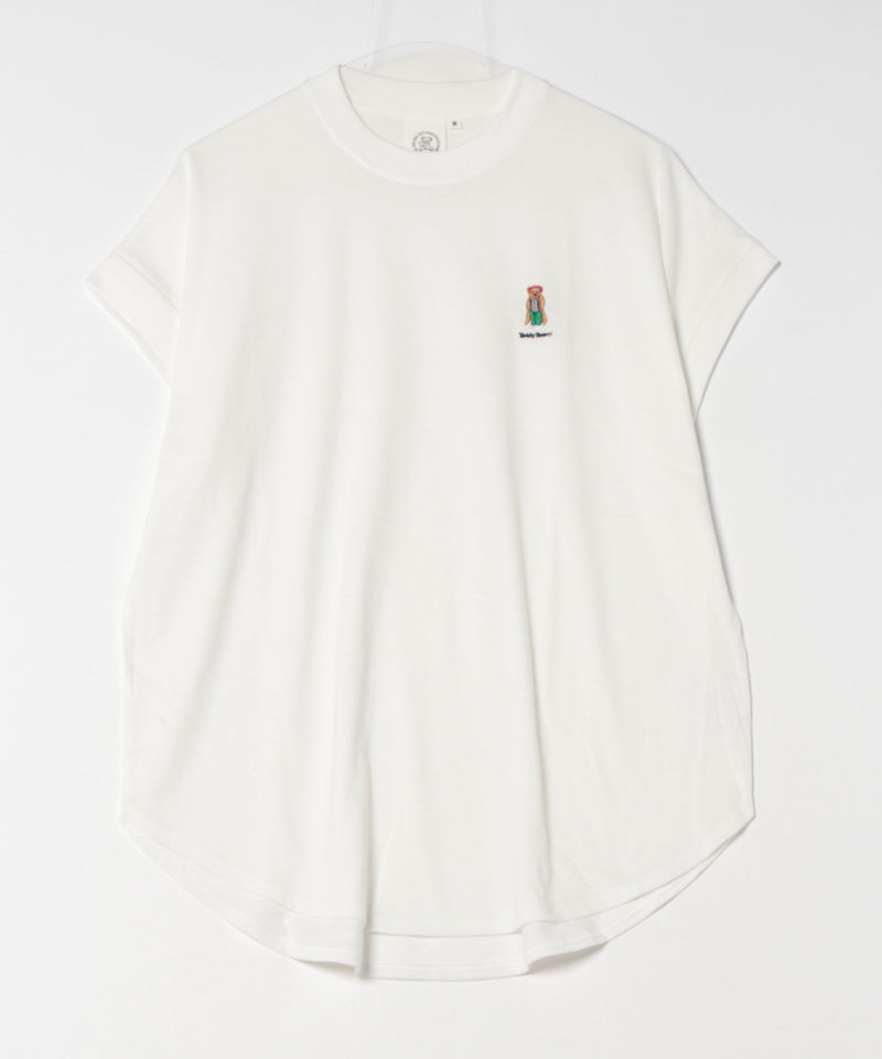 フレンチスリーブ ワンポイント刺繍Tシャツ【TeddyBear/テディベア】