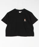クロップド丈 ワンポイント刺繍Ｔシャツ【TeddyBear/テディベア】