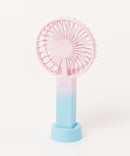 LEDグラデーションスリムファンP＊B  簡単操作 心地よい風 スタンド付き 風速3モード バッテリー 涼しいい 軽量