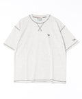 【OUTDOOR EXCHANGE/アウトドアエクスチェンジ】×【ZERO STAIN/ゼロステイン】コラボ 配色 3本針ステッチ クルーネック Tシャツ
