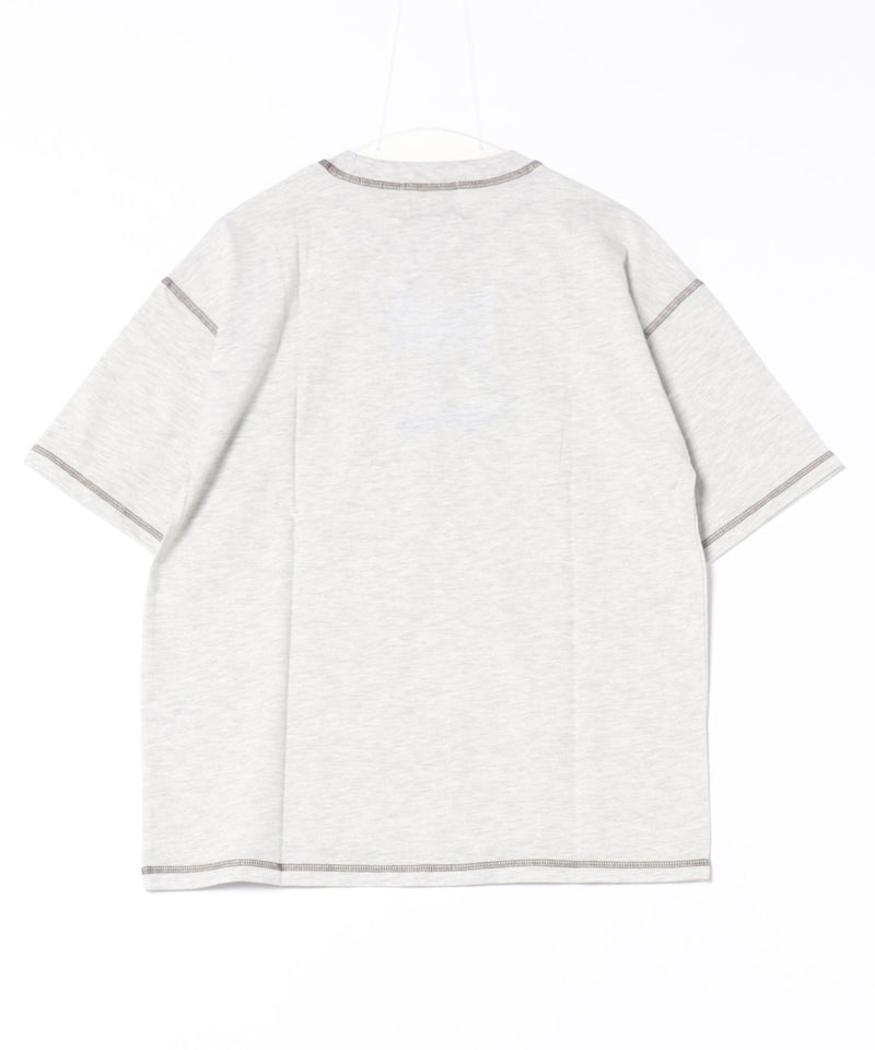 【OUTDOOR EXCHANGE/アウトドアエクスチェンジ】×【ZERO STAIN/ゼロステイン】コラボ 配色 3本針ステッチ クルーネック Tシャツ