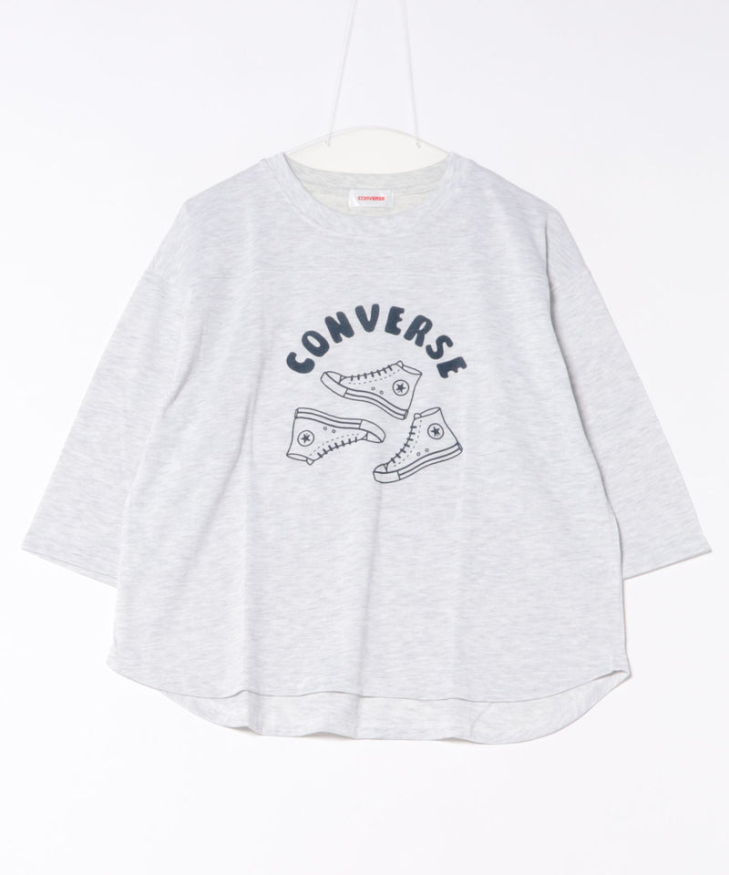 シュ－ズ柄 7分袖 Tシャツ【CONVERSE/コンバース】