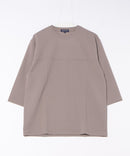 【Blue Standard/ブルースタンダード】ドライリップル フットボール切り替7分袖Tシャツカットソー 吸水速乾 ストレッチ イージーケア さらさら快適 晩夏初秋