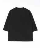 【Blue Standard/ブルースタンダード】ドライリップル フットボール切り替7分袖Tシャツカットソー 吸水速乾 ストレッチ イージーケア さらさら快適 晩夏初秋