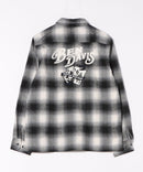 【BEN DAVIS/ベンデイビス】EMBRO OMBRE SHIRT/オーバーサイズ バックプリント刺繍 起毛 ネルチェックシャツ