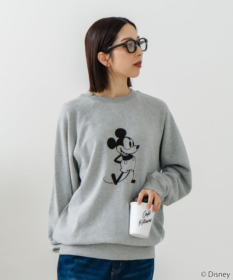 【DISCUS×DISNEY】「ミッキーマウス」キャラクタープリントスウェットトレーナー メンズ レディース ユニセックス