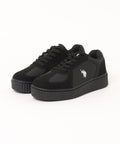 【U.S. POLO ASSN./ユーエスポロアッスン】厚底ボリュームソール ワンポイント ローカット コンビネーションスニーカー