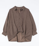 【C-FORT POINT/フォートポイント】ピーチ起毛 スキッパー ブラウス