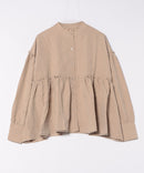 【C-FORT POINT/フォートポイント】ピーチ起毛 ギャザー ノーカラーシャツ