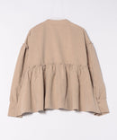 【C-FORT POINT/フォートポイント】ピーチ起毛 ギャザー ノーカラーシャツ