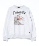 【THRASHER /スラッシャー】裏起毛 プリントトレーナ－ クルーネック ヘビースウェット