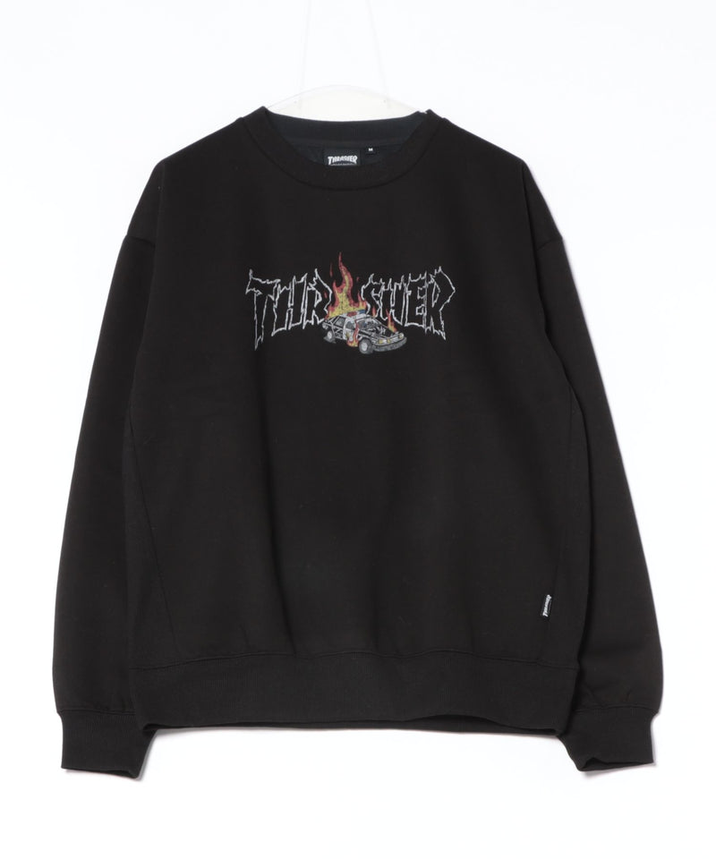 【THRASHER /スラッシャー】裏起毛 プリントトレーナ－ クルーネック ヘビースウェット