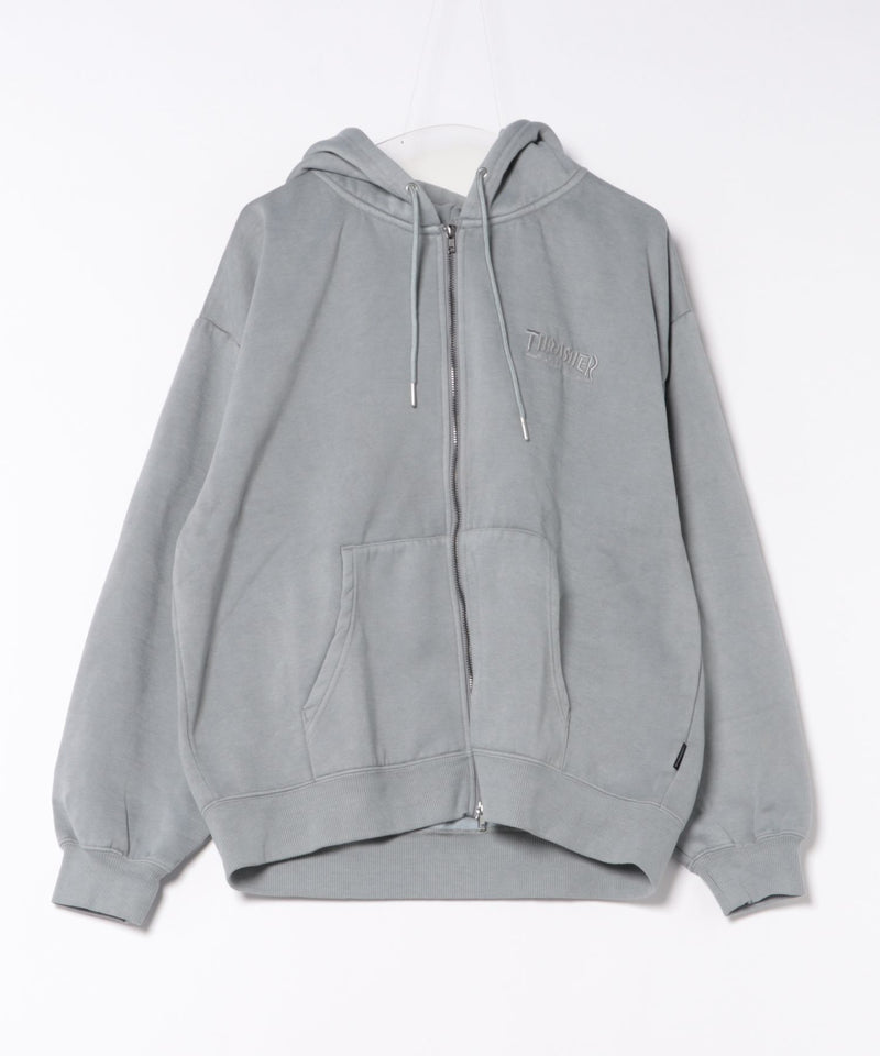 【THRASHER / スラッシャー】ピグメントキモウＺＩＰフーディー 裏起毛 ヘビースウェット マグロゴ