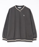 【U.S. POLO ASSN./ユーエスポロアッスン】Vネック リブライン 裏起毛 スウェットトレーナー