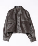 【fort point/フォートポイント】フェイクレザー ショート丈 ブルゾン