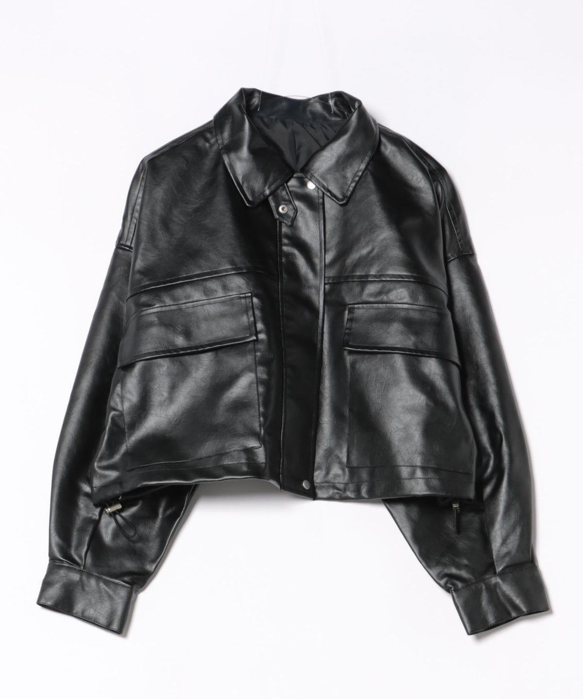 fort point/フォートポイント】フェイクレザー ショート丈 ブルゾン