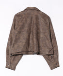 【fort point/フォートポイント】ムラ染め フェイクレザー ショート丈 ブルゾン