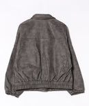 【fort point/フォートポイント】ムラ染め フェイクレザー オーバーサイズ ブルゾン