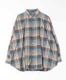 【BEVERLY HILLS POLO CLUB/ビバリーヒルズポロクラブ】オーバーサイズ ロゴ ワンポイント刺繍 シャギーチェックシャツ/フランネルシャツ/レディース メンズ