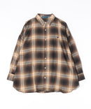 【BEVERLY HILLS POLO CLUB/ビバリーヒルズポロクラブ】オーバーサイズ ロゴ ワンポイント刺繍 シャギーチェックシャツ/フランネルシャツ/レディース メンズ