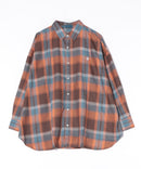 【BEVERLY HILLS POLO CLUB/ビバリーヒルズポロクラブ】オーバーサイズ ロゴ ワンポイント刺繍 シャギーチェックシャツ/フランネルシャツ/レディース メンズ