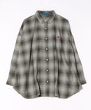 【BEVERLY HILLS POLO CLUB/ビバリーヒルズポロクラブ】オーバーサイズ ロゴ ワンポイント刺繍 シャギーチェックシャツ/フランネルシャツ/レディース メンズ