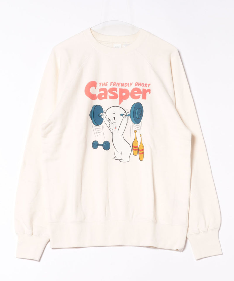 【DISCUS×Casper】キャラクタープリントスウェットトレーナー メンズ レディース ユニセックス