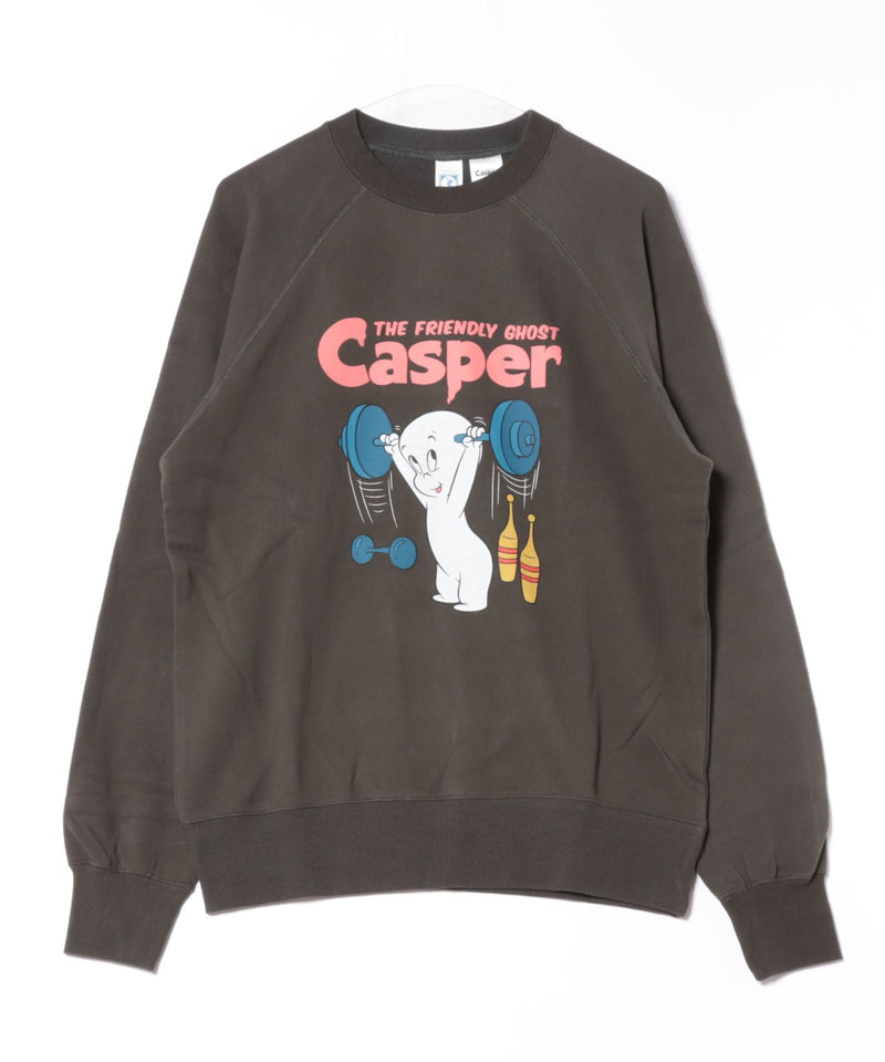 【DISCUS×Casper】キャラクタープリントスウェットトレーナー メンズ レディース ユニセックス