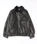 【BEN DAVIS/ベンデイビス】ヴィンテージ加工 衿ボア レザーライクジャケット 中綿 防寒 古着加工