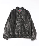 【BEN DAVIS/ベンデイビス】ヴィンテージ加工 衿ボア レザーライクジャケット 中綿 防寒 古着加工