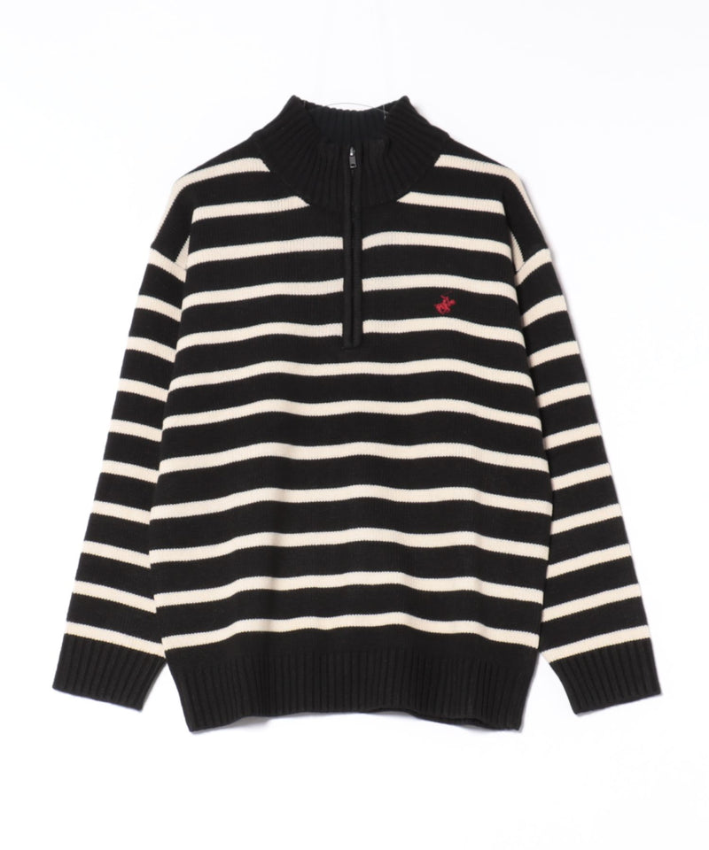【BEVERLY HILLS POLO CLUB/ビバリーヒルズポロクラブ】ハーフジップニット