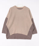 【C-FORTPOINT/フォートポイント】袖ケーブル柄 配色ニット