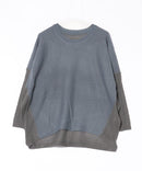 【C-FORTPOINT/フォートポイント】袖ケーブル柄 配色ニット