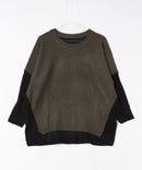 【C-FORTPOINT/フォートポイント】袖ケーブル柄 配色ニット