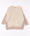 【C-FORTPOINT/フォートポイント】袖ケーブル柄 配色ニット