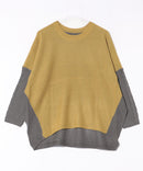 【C-FORTPOINT/フォートポイント】袖ケーブル柄 配色ニット