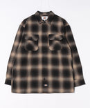 【DICKIES/ディッキーズ】ピーチ起毛 ツイルワークシャツ チェック オーバーサイズ